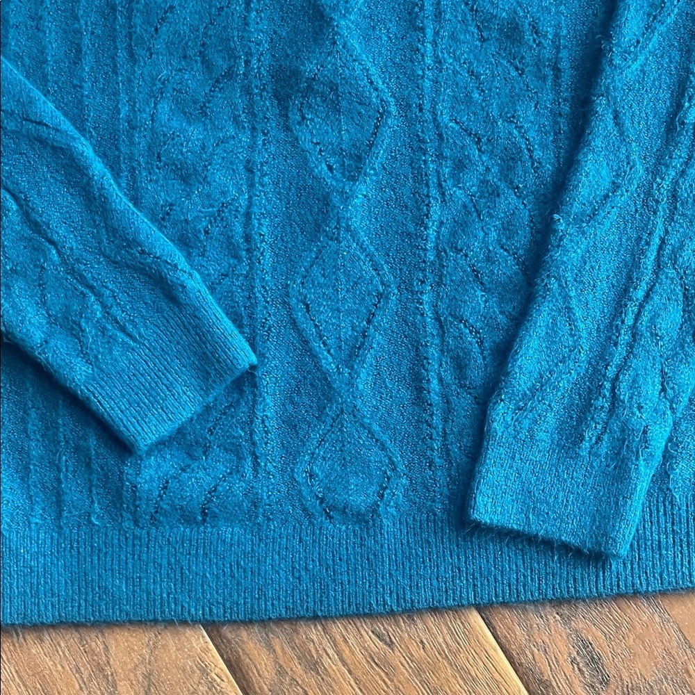 Talbots Turquoise Cable Knit Sweater - Picture 8 of 10